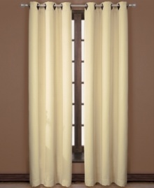 Modern sensibility comes in the form of this simple and sleek drape from Victoria Classics, heightening the look of any room with sophisticated grommets and easy color pairings for an array of decors. Modern sensibility comes in the form of this simple and sleek drape from Victoria Classics, heightening the look of any room with sophisticated grommets and easy color pairings for an array of decors.