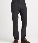 Corduroy straight-leg pants with a classic five-pocket design and a touch of stretch for a comfortable fit.Button closureZip flyBelt loopsFive-pocket styleInseam, about 3398% cotton/2% Lycra®Dry cleanImported