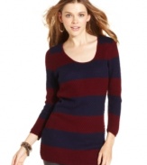 Rugby stripes make this long sleeve tunic from Cotton Emporium fun and oh-so sporty!