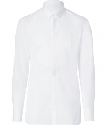 A streamlined version of the classic tuxedo shirt, this modern iteration from Neil Barrett offers a slim fit and subtle bib detail for versatile styling - Small spread collar, concealed front button placket with bib overlay, slim fit, curved hem - Style with tuxedo pants, jeans, or slim trousers and a blazer