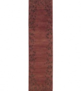 Bridge the gap between traditional and modern design with this transitional piece from the Allure collection. An eye-catching deep red ground is bordered by a dark organic branch pattern suggesting the first cherry blossoms of spring. Gentle striations across the surface create a unique and desirable textured look. Simply beautiful and made to last.