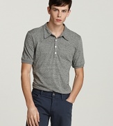 A smart polo from ABBOT + MAIN will become a quick favorite in versatile gray heather.