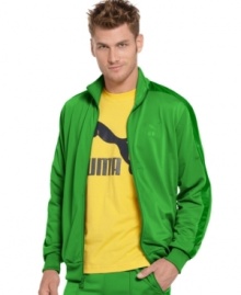 Puma gets it right with the sleek and streamlined feel of this essential track jacket, perfect for the court or couch. (Clearance) Puma gets it right with the sleek and streamlined feel of this essential track jacket, perfect for the court or couch. (Clearance)