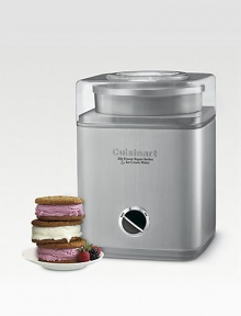 What's better than a quart of luscious homemade ice cream, sorbet or frozen yogurt? Two quarts! The fully automatic Pure Indulgence makes two quarts of your favorite frozen desserts or drinks in as little as 25 minutes. It's easy: an integrated motor, double-insulated freezer bowl and automatic mixing paddle do all the work. Results are consistently smooth, cleanup is easy, and the brushed metal styling is simply sensational.