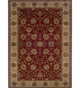 A lush, naturalistic motif teeming with beautifully detailed palmettes and meandering vines infuses your home with old-world sophistication. Woven from super soft polypropylene for superior stain resistance and durability, this magnificent area rug from Sphinx will maintain its lush texture and rich coloration for years to come. (Clearance)