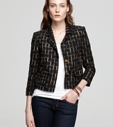 Metallic threads infuse glamour into Alice + Olivia's ladylike blazer, finished with gilded gold-tone buttons.