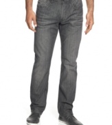 A lightly whiskered effect on a neutral-tone wash gives these Bleecker jeans a subtly modern style.