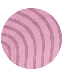 Abstract and absorbing, this unique rug adds movement to any room. Playful, wavy lines reverberate against a soft purple field, resounding with personality in your home.