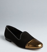 These Bettye Muller smoking flats are taken to the next level with on-trend metallic cap toes.