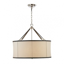 The classic, casual style of this Ralph Lauren pendant light with its earthy linen shade brings the warm air of home to any room.
