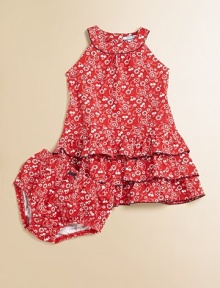 Cherries and a paisley print adorn this pretty ruffled frock with scalloped detail in a drop-waist silhouette.Scalloped jewelneckSleevelessBack buttonsDrop-waistRuffled skirt95% cotton/5% spandexMachine washImported Please note: Number of buttons may vary depending on size ordered. Cherries and a paisley print adorn this pretty ruffled frock with scalloped detail in a drop-waist silhouette.Scalloped jewelneckSleevelessBack buttonsDrop-waistRuffled skirt95% cotton/5% spandexMachine washImported Please note: Number of buttons may vary depending on size ordered.