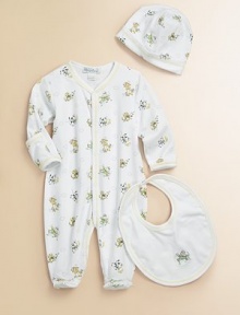 This design of super soft pima cotton is printed with colorful nursery rhyme characters to create the perfect finishing touch to your little one's look.Cuffed stylePima cottonMachine washImported