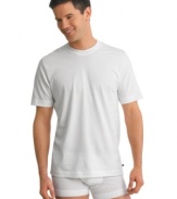 The classic cotton tee gets the high tech treatment. Two-pack of crew-neck cotton T-shirts incorporating the Jockey staycool technology proven to help skin feel up to three degrees cooler.