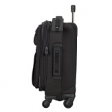 Comfort grip, one-touch dual-trolley aluminum handle system locks into two different positions, 41 & 39, to accommodate travelers of various heights. Spacious main packing area expands 2.5 for additional packing capacity and features lockable zippers sliders. Removable zippered tri-fold suiter holds several garments and reduces wrinkling. Interior features a zippered lid pocket, hanging pocket for additional organization and compression straps to secure folded items. Removable Attach-a-Bag strap secures an additional bag to the front of the upright for consolidated travel.