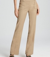 Cleanly styled for a lithe silhouette, these Anne Klein Collection khaki pants underscore everything from sharp blazers to cotton tanks.