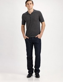 Exceptional style and comfort rendered in pure virgin wool.Four-button placketDouble layer collarWoolDry cleanImported