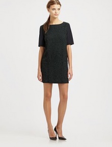 Rich tweed blocked with lightest crepe in this chic mod-inspired shift.BoatneckShort sleevesZip pocketsCenter back zipperAbout 24 from shoulder to hem59% acrylic/17% polyester/14% wool/10% polyamideDry cleanImportedModel shown is 5'9½ (176cm) wearing US size 4. Rich tweed blocked with lightest crepe in this chic mod-inspired shift.BoatneckShort sleevesZip pocketsCenter back zipperAbout 24 from shoulder to hem59% acrylic/17% polyester/14% wool/10% polyamideDry cleanImportedModel shown is 5'9½ (176cm) wearing US size 4.