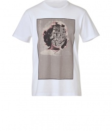 Inject bold style into your casual wardrobe staples with this printed tee from Marc Jacobs - Crew neck, short sleeves, slim fit, front graphic - Wear with jeans, chinos, corduroys, or slim suit pants
