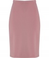 Sleek and chic, this easy to style pencil skirt from Schumacher is ultra-flattering without compromising comfort - Classic pencil silhouette, thin waistband, figure-enhancing back seaming details and slit, concealed back zip closure - Style with a tie-neck blouse, a blazer, and peep-toe pumps
