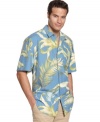 The luxurious feel of this silk shirt from Tommy Bahama with have you relaxing in high-end style.