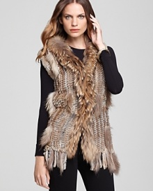 Transition into the new season with a luxe layering piece--slip this plush Shiloh770 fur vest over laid-back looks for instant tribal-chic. Transition into the new season with a luxe layering piece--slip this plush Shiloh770 fur vest over laid-back looks for instant tribal-chic.