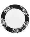 A graphic, kaleidoscope-inspired design from kate spade featuring the timeless shades of black and white lends any gathering sophistication.