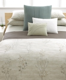 Soothing simplicity. This decorative pillow from Calvin Klein features subtle horizontal stripes in a clean white hue for an air of casual elegance. European closure. Soothing simplicity. This decorative pillow from Calvin Klein features subtle horizontal stripes in a clean white hue for an air of casual elegance. European closure.