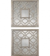 Modernize your space with the airy elegance of Sorbolo Squares mirrors. With their Moorish-inspired panel design and silver on silver lightness, your space will be invigorated by their bohemian chic.