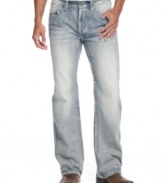 Embrace the lighter side of denim with these heavily washed jeans from Marc Ecko Cut & Sew.