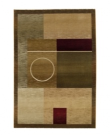 This larger-diameter round is ideal for open spaces. A simple circle within a panel design creates a rug of abstract beauty with tribal allure. The rich palette of beige, olive, khaki and plum features striated accents and subtle gradations for a softly weathered effect. This larger-diameter round is ideal for open spaces. A simple circle within a panel design creates a rug of abstract beauty with tribal allure. The rich palette of beige, olive, khaki and plum features striated accents and subtle gradations for a softly weathered effect.