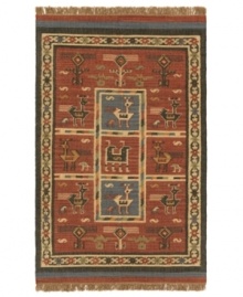 Make your space stand out with this markedly decorative piece, woven by hand from wool and cotton yarns. In distinctive shades of red and blue, the Highlands rug represents the ultimate in quality and workmanship, designed for the high-traffic areas of your home. Make your space stand out with this markedly decorative piece, woven by hand from wool and cotton yarns. In distinctive shades of red and blue, the Highlands rug represents the ultimate in quality and workmanship, designed for the high-traffic areas of your home.