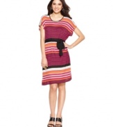 Bright stripes and a fluid shape make Cha Cha Vente's dress ideal for the weekend! Pair with sandals and you're ready to go!