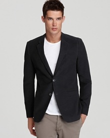 Theory touches on vintage inspiration with this blazer featuring a classic two-button construction in rich moleskin. Theory touches on vintage inspiration with this blazer featuring a classic two-button construction in rich moleskin.