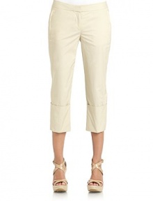 THE LOOKBanded waistDual zip pocketsZip fly with slide tab closureTailored cuffsBack zip pocketsTHE FITRise, about 7Inseam, about 22THE MATERIAL96% cotton/4% lycraCARE & ORIGINDry cleanImportedModel shown is 5'11 (180cm) wearing US size 4. 