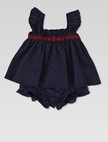 You'll have a love affair with this alluring knit with iconic, heart-shaped mini GG prints and ruffles.Ruffled squareneckShort flutter sleevesElastic backHigh-waisted with signature web detailFully linedCottonMachine washMade in Italy You'll have a love affair with this alluring knit with iconic, heart-shaped mini GG prints and ruffles.Ruffled squareneckShort flutter sleevesElastic backHigh-waisted with signature web detailFully linedCottonMachine washMade in Italy