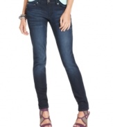 Show-off your curves in a laid-back way with Indigo Rein's Black Friday dark wash skinny jeans!