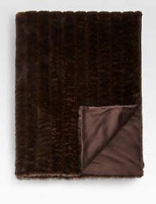 Decadently soft faux fur, designed and created in the USA of the most natural, authentic-looking fabrics. The rigorously inspected collectible is individually handcrafted and lined in velvet. 60 X 75AcrylicMachine washMade in USA Decadently soft faux fur, designed and created in the USA of the most natural, authentic-looking fabrics. The rigorously inspected collectible is individually handcrafted and lined in velvet. 60 X 75AcrylicMachine washMade in USA