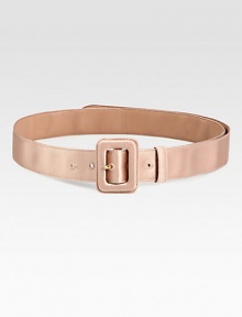 This feminine design boasts a subtle sheen and a pretty, self-covered buckle. Width, about 1¼Made in Italy This feminine design boasts a subtle sheen and a pretty, self-covered buckle. Width, about 1¼Made in Italy