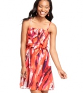 Breeze through your day in this summery dress from BCX: a lovely pairing of a-line design with brushstrokes of  colorful print!