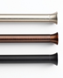 Hang drapes, sheers, valances and more without any hardware! The Chroma tension rod mounts into the inside of your window frame for a secure fit without any bolts or screws. Ideal for hard-to-fit spaces, this convenient tension rod comes in a variety of hues to suit your decor. Hang drapes, sheers, valances and more without any hardware! The Chroma tension rod mounts into the inside of your window frame for a secure fit without any bolts or screws. Ideal for hard-to-fit spaces, this convenient tension rod comes in a variety of hues to suit your decor.
