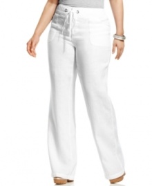 Make INC's plus size linen pants standard for your summer wardrobe-- pair them with the season's latest tops!