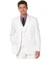 Look sharp in this refined two-button blazer from Perry Ellis.