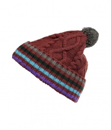 Top off your cold weather look with this stripe-detailed wool cap from Paul Smith - Wide striped band, cable knit patter, top pompom detail - Pair with jeans, a cashmere pullover, a parka, and boots Top off your cold weather look with this stripe-detailed wool cap from Paul Smith - Wide striped band, cable knit patter, top pompom detail - Pair with jeans, a cashmere pullover, a parka, and boots