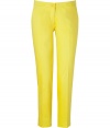 Liven up your new season wardrobe with Etros bright yellow ankle trousers - Flat front, side and back slit pockets, zip fly, button closure, slit ankles - Fitted - Wear with bright tops and fun flats