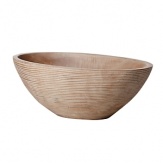 Donna Karan Lenox Hand Carved Wood Light Carved Oval Bowl