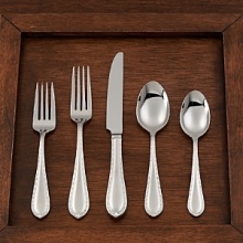 A traditional shape becomes dazzling with an artistic edge detail. Setting a standard of elegance and versatility, Waterford presents distinctly elegant, continental-size flatware to grace your table. Crafted of lustrous 18/10 stainless steel for endless beauty and use. Each piece is guaranteed for 10 years. A traditional shape becomes dazzling with an artistic edge detail. Setting a standard of elegance and versatility, Waterford presents distinctly elegant, continental-size flatware to grace your table. Crafted of lustrous 18/10 stainless steel for endless beauty and use. Each piece is guaranteed for 10 years.
