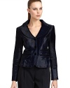 THE LOOKHaircalf designNotched lapelPadded shouldersButton closureDual flap pocketsFront dartsGently ruffled hemLong sleeves with velvet-covered button cuffsBack Princess seamsTHE FITAbout 21 from shoulder to hemTHE MATERIALHaircalfSilk liningCARE & ORIGINDry clean by fur specialistMade in ItalyFur origin: New ZealandModel shown is 5'10½ (179cm) wearing US size 4. 