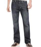 Rock out your weekend with these medium-wash jeans from Sean John.