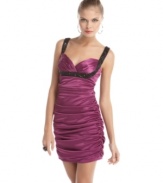Rock the party in Trixxi's fitted sheath. Ruched with sequined embellishments, pair it with sky-high heels for a hot look!