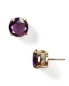 A classic look from kate spade new york -- handcrafted, faceted purple stone earrings in a 12 Kt. gold plated princess setting.